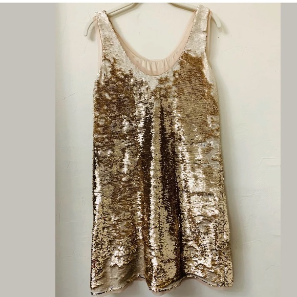 zara gold sequin dress - Draped Halter Mini - Copper - Xl neck dress with wide straps The sequin dress trend is